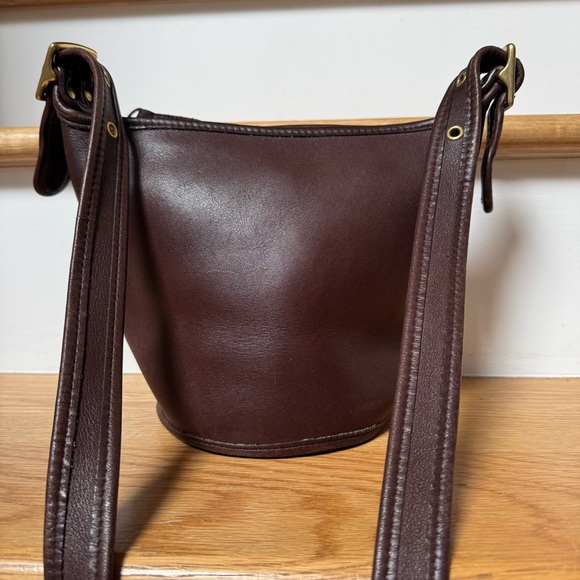 Coach Handbags - Vintage Coach Maggie Duffle 9019 in Mahogany Brown Leather, USA